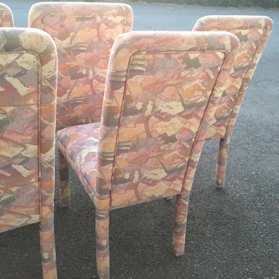 Mastercraft MidCentury Hollywood Regency Upholstered Parsons Dining Chairs-S/6