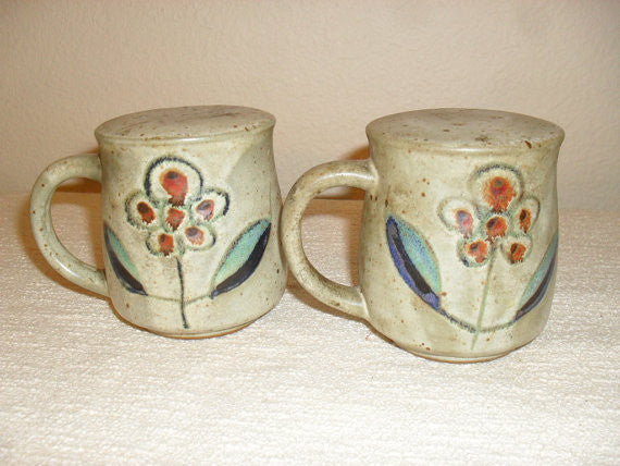 Vintage Mid Century Modern Otagiri Modernist Pottery Salt and Pepper Shakers Japan