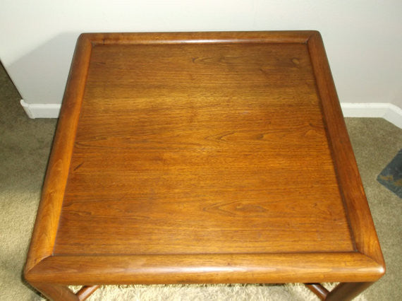 Mid Century Danish Modern Teak Coffee Table with X base