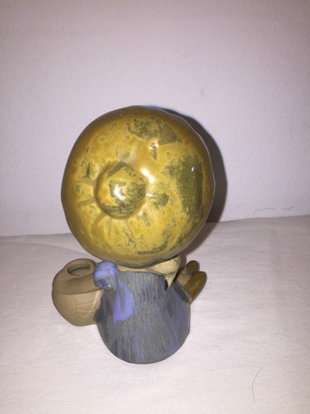 Vintage stoneware Lisa Larson style figural girl with hat and water jug