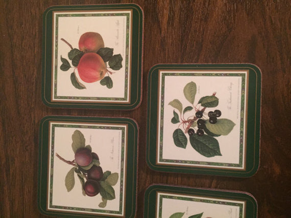 Set of Five Fruit Motif Coasters made by Pimpernel