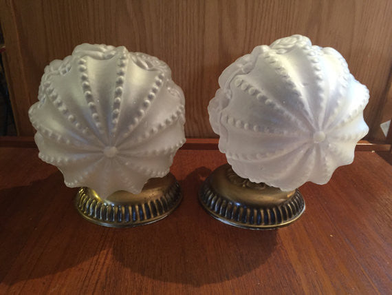Pair of Vintage "Rose" Light Fixtures hollywood regency By Kichler Co