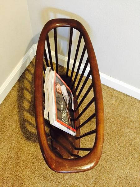 Vtg Japanese Mid Century Modern Magazine Rack 50s Raymor Retro Wood Eames 60s