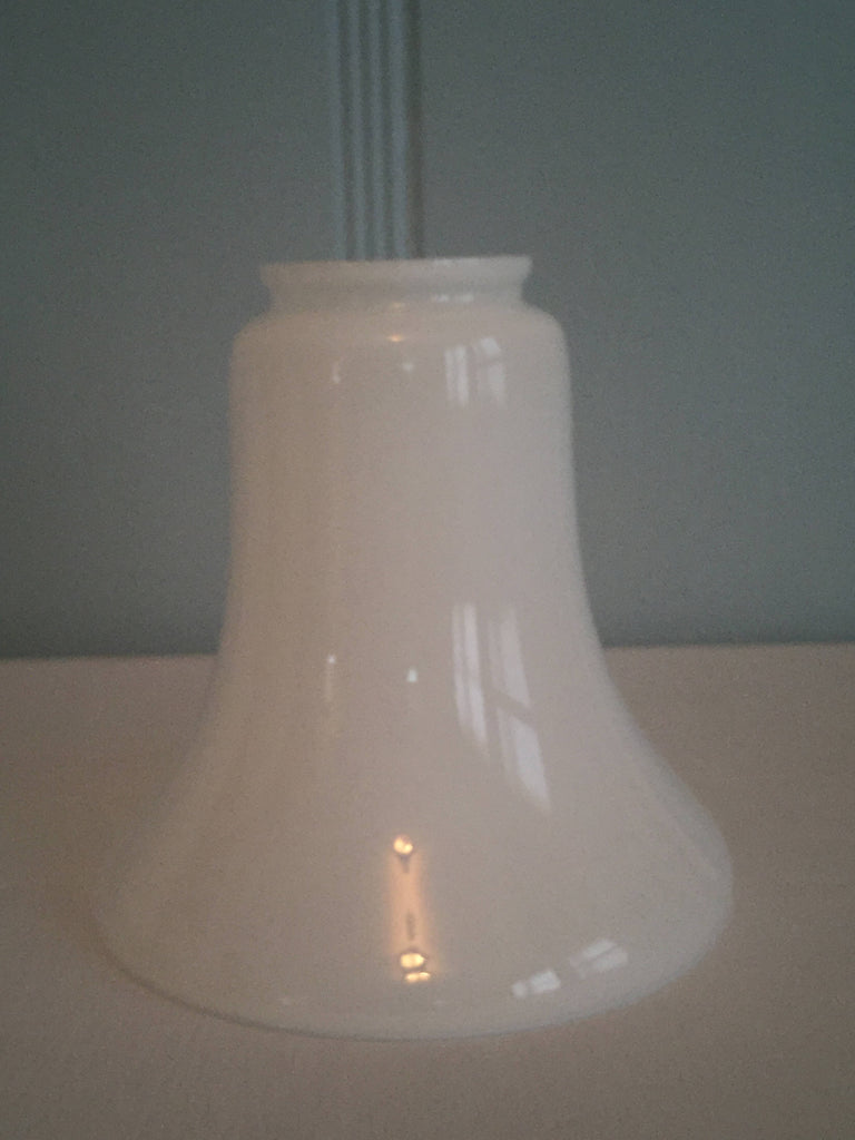 Vintage 6" Tall 6 "Diameter White Milk Glass Trumpet Glass Lamp Shade/