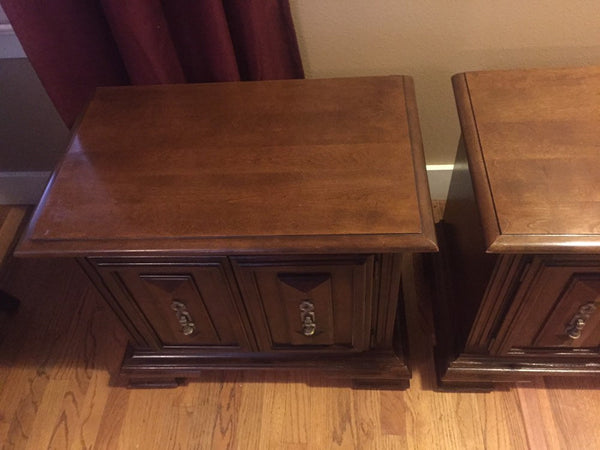 Pair of Vintage Walnut Nightstands, sidetables, small cabinets