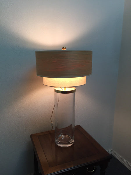 Vintage Modern Chapman Heavy Glass Cylinder Modern Table Lamp