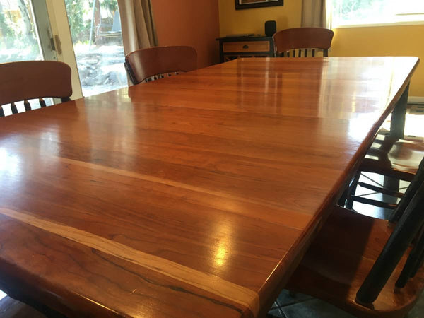 Beautiful Amish Made Cherry and Hickory Dining Table and 6 Stickback Side Chairs with 2 Extension Leaves