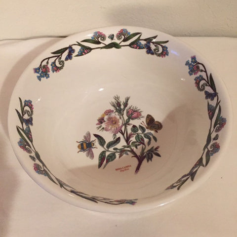 Portmeirion The Botanic Garden 11" Large Salad Serving Bowl - Dog Rose center