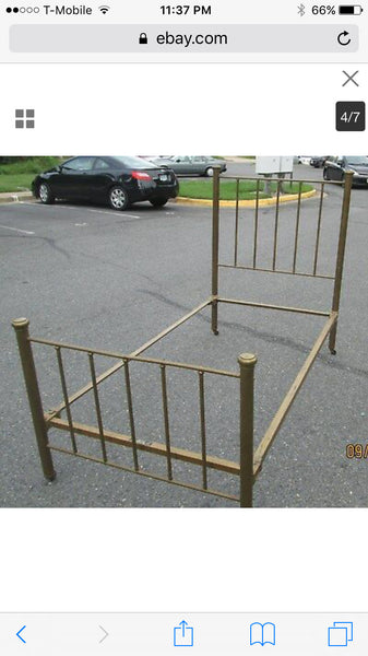 Antique Metal and Brass Full Size Bed