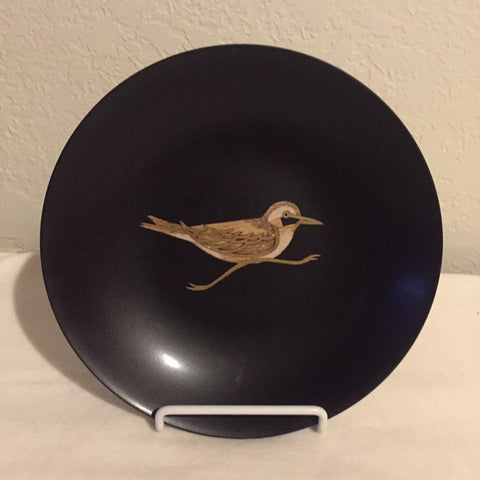 Vintage Modern RARE Couroc Shore Birds Bowl with Redwood and Brass Inlay Couroc Bar Serving bowl