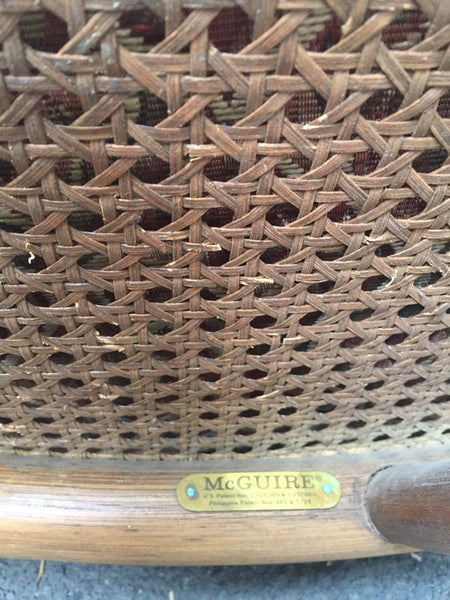 Vintage McGuire Rattan and Cane Arm Chairs (3 available)
