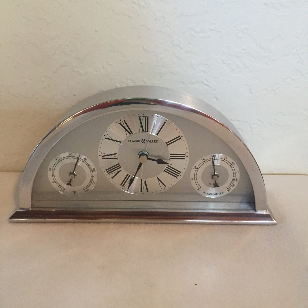 Howard Miller Weatherton Weather Station Alarm Table Clock hygrometer