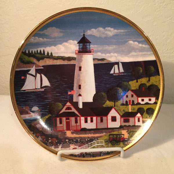 Vintage Franklin Mint Lighthouse Plate “ Blue Bay Lighthouse” by Royal Doulton artist H. Wysocki