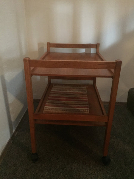 Danish Style Teak Tea/Bar Cart with 2 shelves