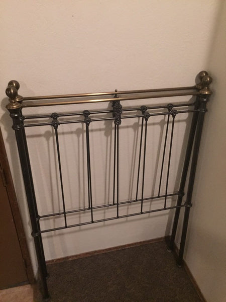 Vintage Pair of Brass and Iron Twin Headboards