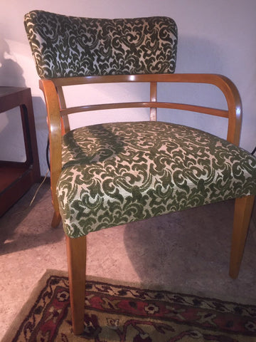 Mid Century Modern Heywood Wakefield Maple Lounge Chair 1930's in the style of Gilbert Rohde for Heywood Wakefield