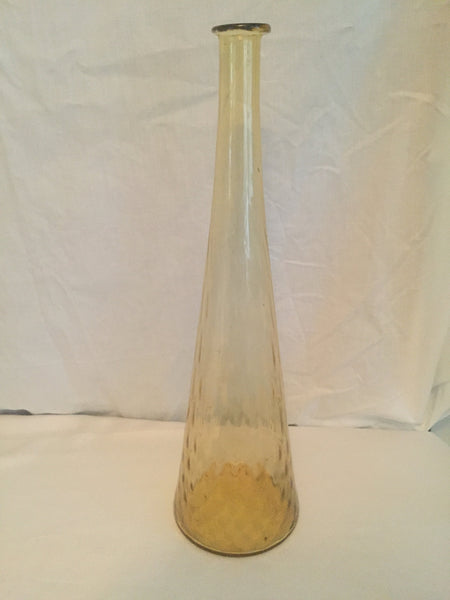 Vintage Amber Mid Century Modern Tall Glass Decanter Vase