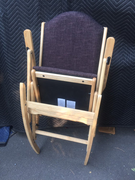 Vintage Modern Folding Rocking Chair with Upholstered Seat and Back -Mid Century - excellent condition