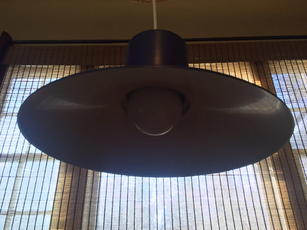 Mid Century Modern Danish Modern Bright Blue Lightolier Hanging Ceiling Light Fixture Pendant Lamp (2 available)
