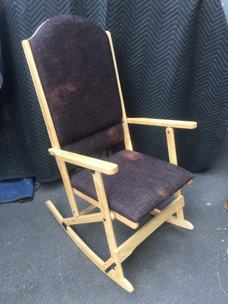 Vintage Modern Folding Rocking Chair with Upholstered Seat and Back -Mid Century - excellent condition