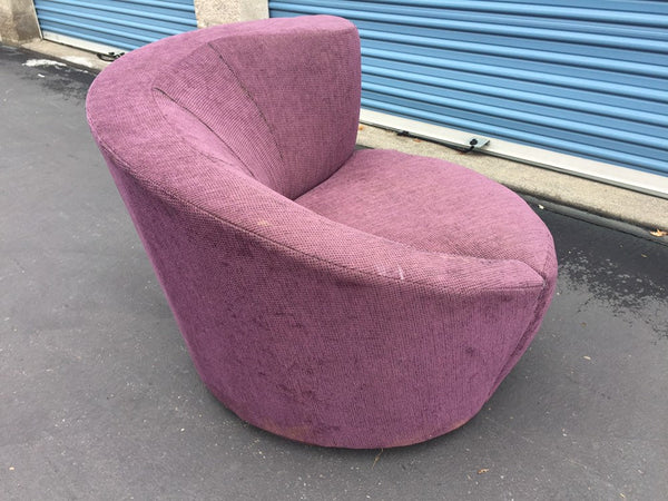 Mid Century Nautilus Swivel Chair by GuildCraft - in the manner of Vladimir Kagan