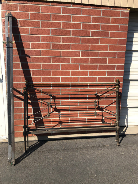 Antique Iron Bed , Full size, headboard, footboard , with side rails