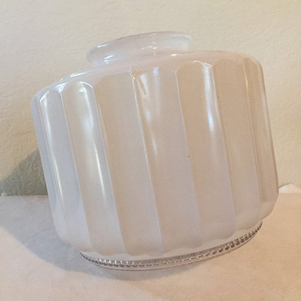 Large Frosted Glass Art Deco 8-1/2” Diameter Ceiling Fixture Glass Shade 4” Fitter - Retro Art Deco - Replacement Milk Glass shade