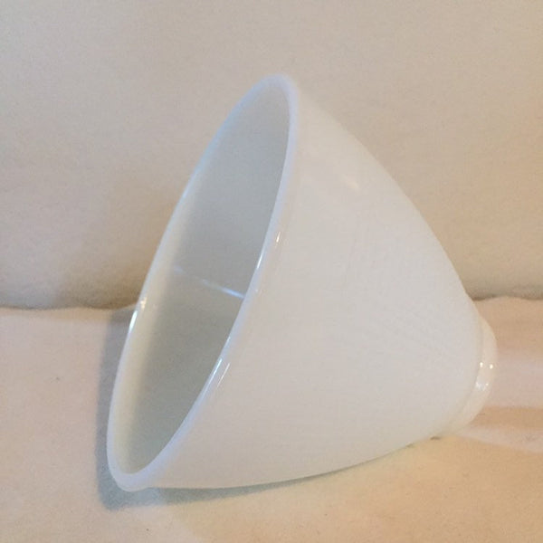 Antique MILK GLASS Diffuser Torchiere Lamp SHADE 6” Dia /2-1/4” fitter Retro Art Deco Waffle Weave Design - Replacement Milk Glass Lampshade