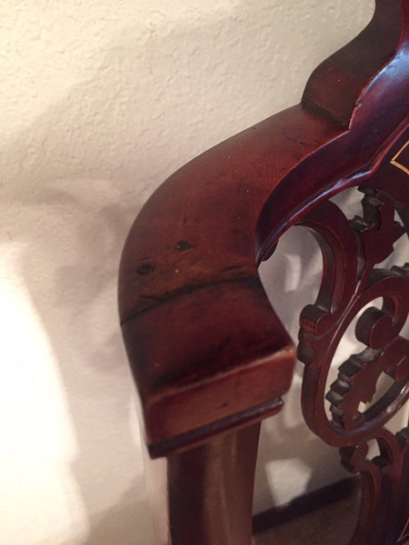 Antique Carved Lion’s Head Parlor Chair