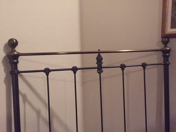 Vintage Pair of Brass and Iron Twin Headboards