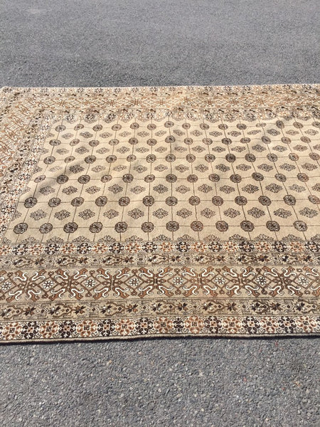 Vintage Mid Century Wool Tabriz Carpet 6-8 x10 ft -100% Wool