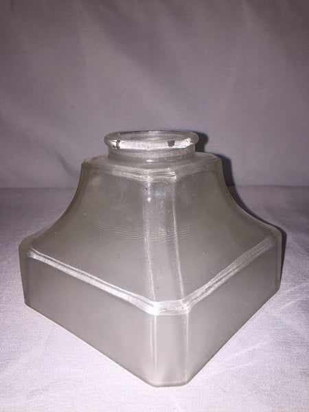 Arts and Crafts Era Industrial Lighting Square Frosted Glass Shade (4 available)