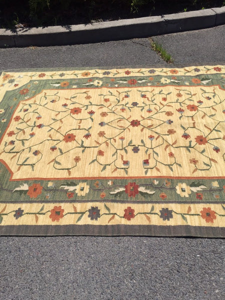 Vintage Mid Century Wool Tabriz Carpet 6-8 x10 ft -100% Wool