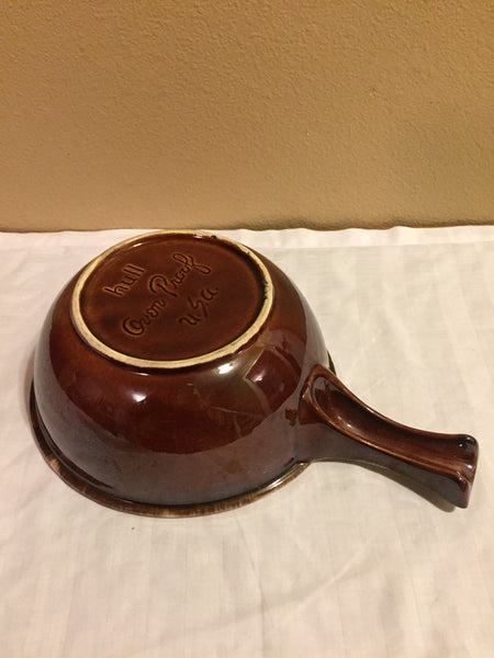Hull Pottery Brown Drip USA Large Handled Soup Bowl
