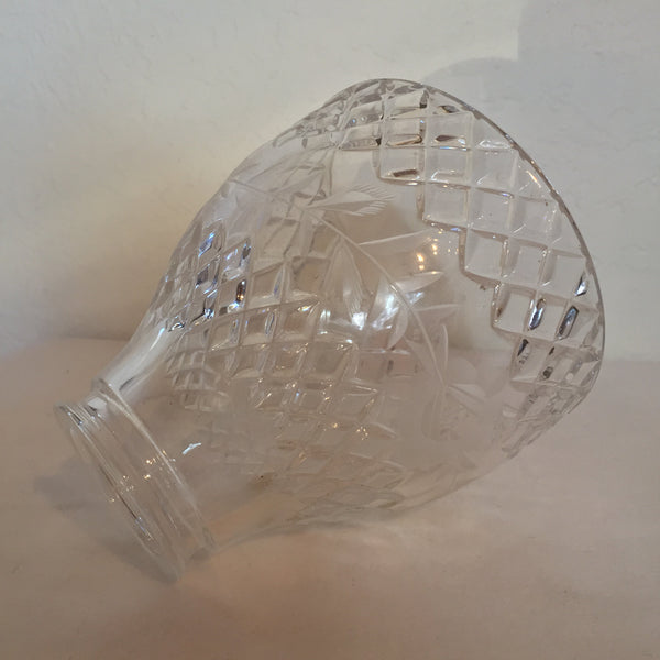 Vintage Crystal Glass Lamp Shade Mid Century Replacement Shade