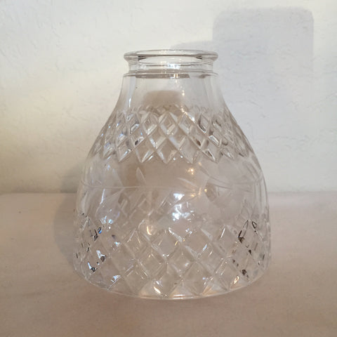 Vintage Crystal Glass Lamp Shade Mid Century Replacement Shade