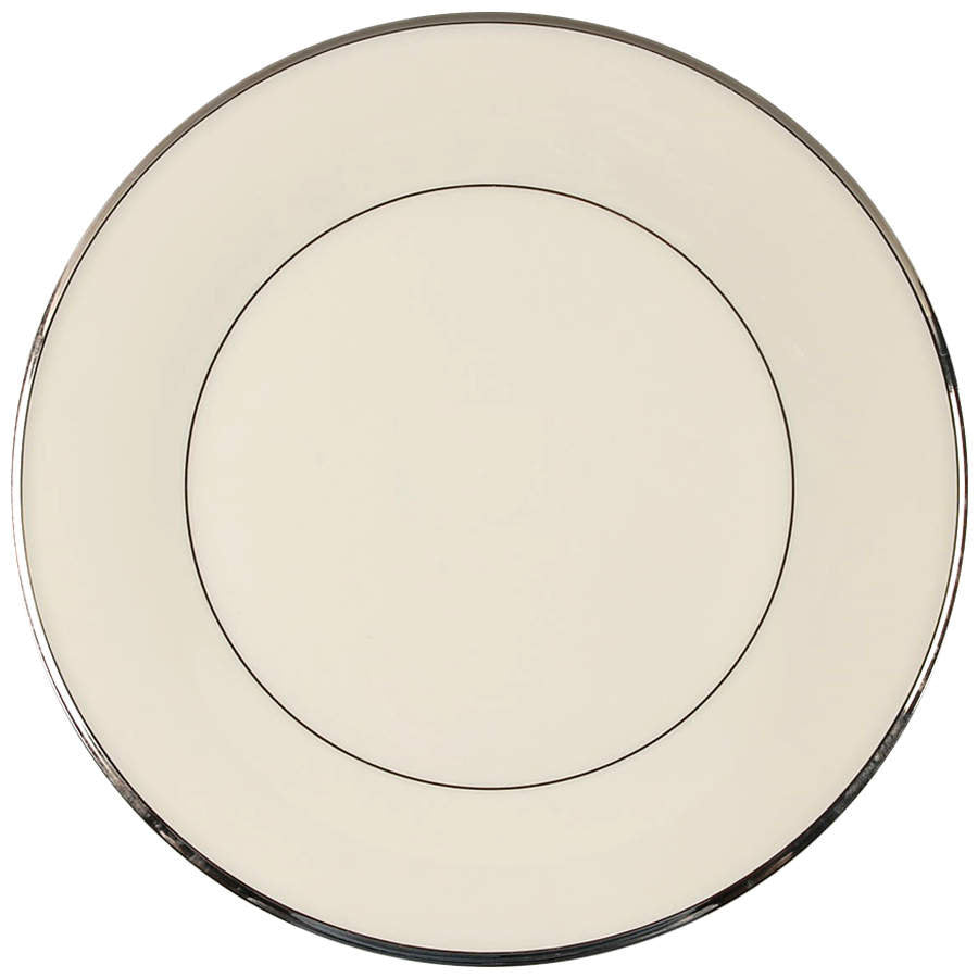Lenox 10-3/4 inch Dinner Plate "Solitaire" Ivory Made in USA with Platinum Rim china (14 available)