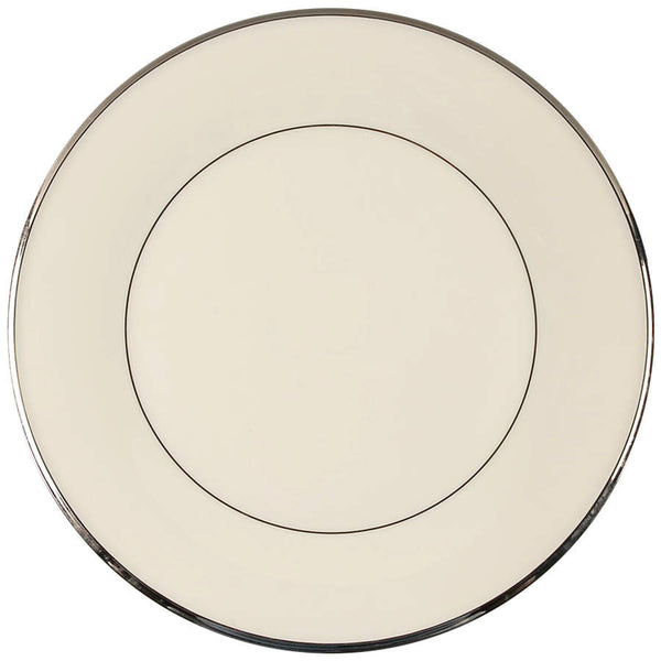 Lenox 10-3/4 inch Dinner Plate "Solitaire" Ivory Made in USA with Platinum Rim china (14 available)