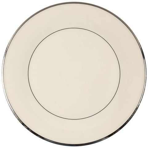 Lenox 8 inch Salad Plate "Solitaire" Ivory Made in USA with Platinum Rim china (14 available)