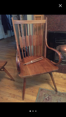 Set of 2 Kipp Stewart Side Chair and Arm Chair "Centennial" in Solid Walnut by Drexel, 1950s