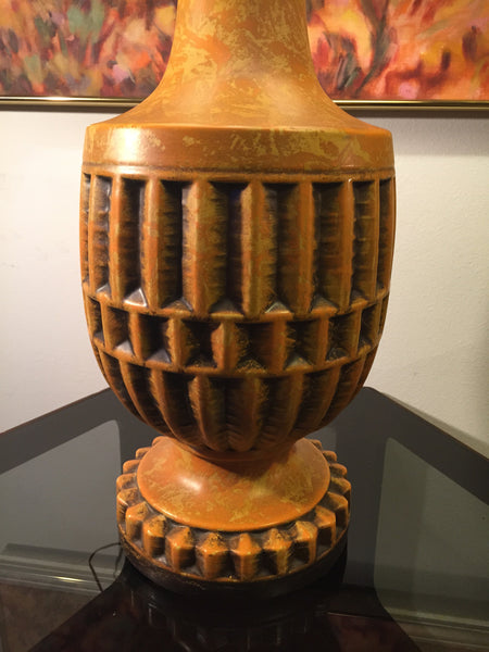 Retro Mid Century Vintage Painted Metal Lamp Hollywood Regency