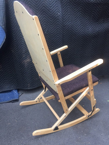 Vintage Modern Folding Rocking Chair with Upholstered Seat and Back -Mid Century - excellent condition