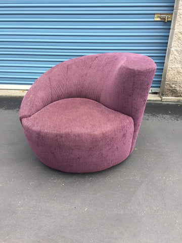 Mid Century Nautilus Swivel Chair by GuildCraft - in the manner of Vladimir Kagan