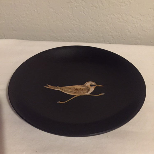 Vintage Modern RARE Couroc Shore Birds Bowl with Redwood and Brass Inlay Couroc Bar Serving bowl