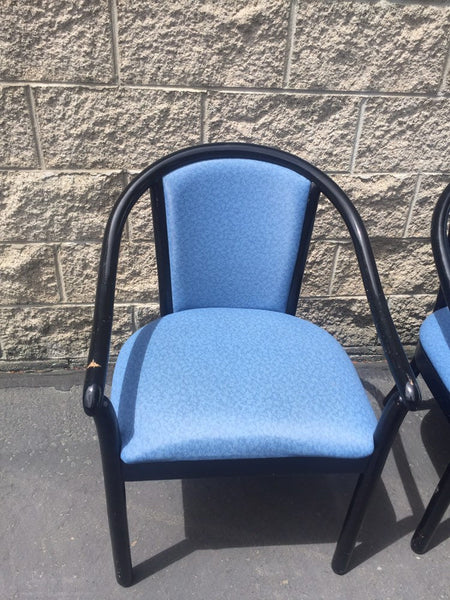 Bentwood Pair of Club Barrel Armchairs in the style of Ward Bennett for Brickel Associates