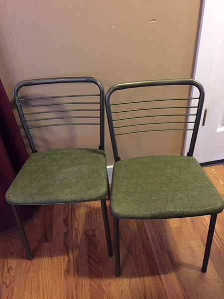 Pair of Vintage Green Cosco "Fashionfold" gateleg folding chairs