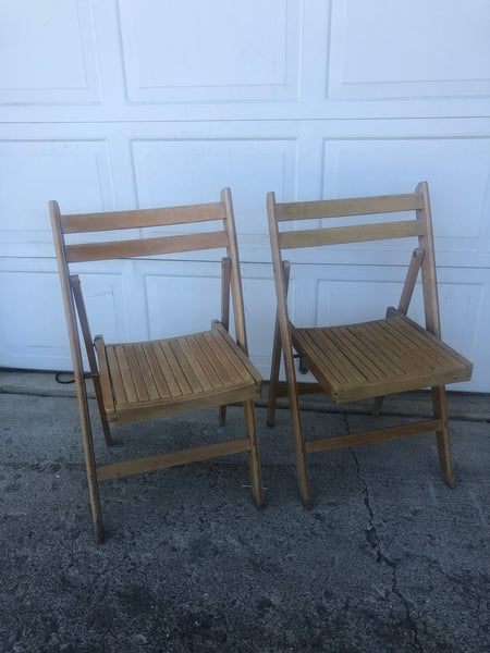 Vintage Folding Cruise Ship Chairs- made in Romania