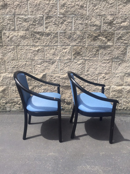 Bentwood Pair of Club Barrel Armchairs in the style of Ward Bennett for Brickel Associates