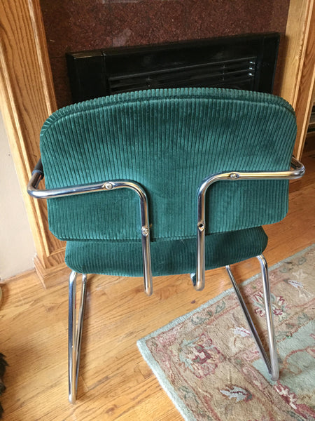 Vintage Hon Upholstered Tubular Chrome office or Dining Chairs (8 available)