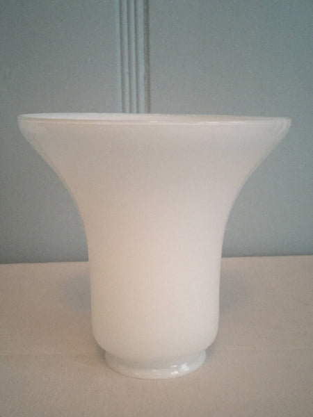 Vintage 6" Tall 6 "Diameter White Milk Glass Trumpet Glass Lamp Shade/
